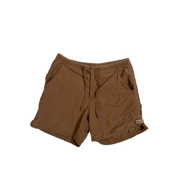 Columbia Women's Vintage Tan Hiking Shorts 5" Drawstring Size S - Picture 1 of 5